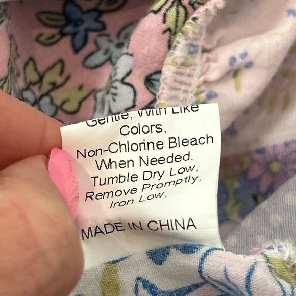 Rusttydustty Dress 3XL Purple V-Neck Short Sleeve Tiered Floral Mini Patchwork - Picture 12 of 15